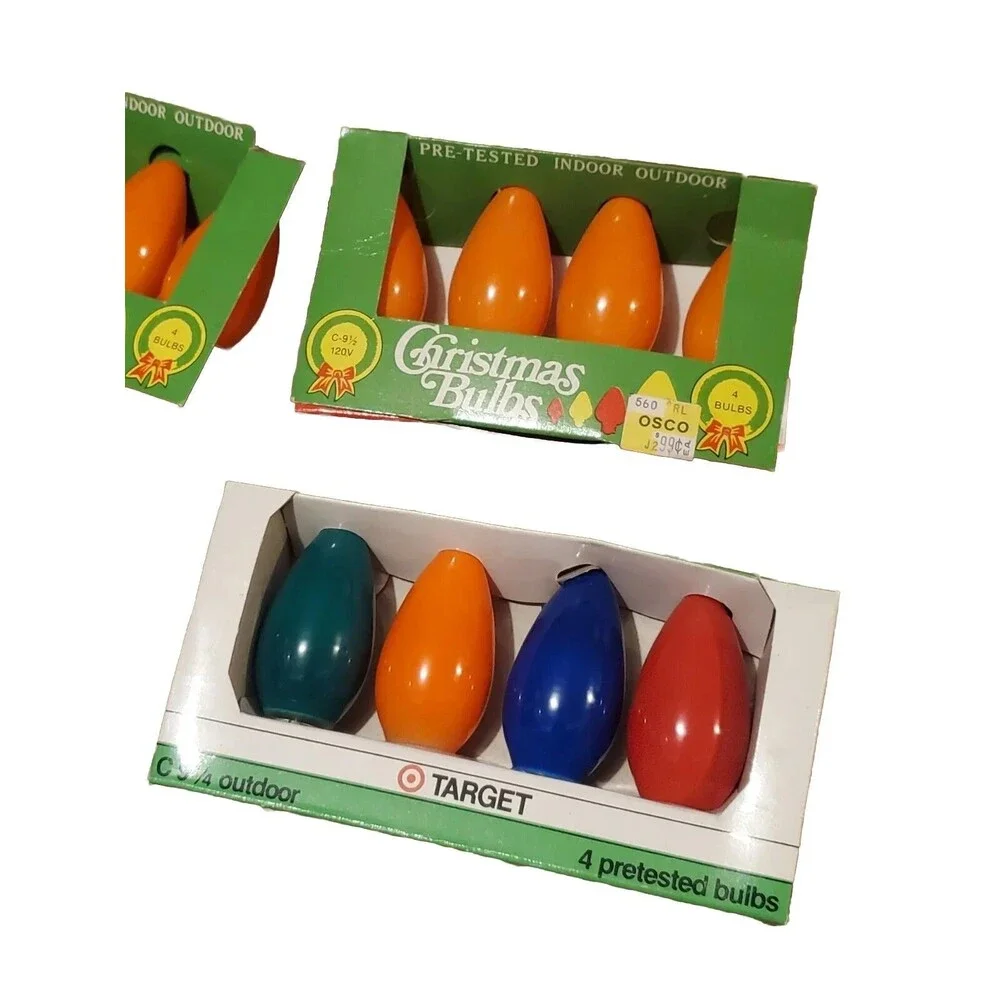 5x Glow Bright Christmas Lights Target Lot Boxes Outdoor Bulbs C9 Set 2